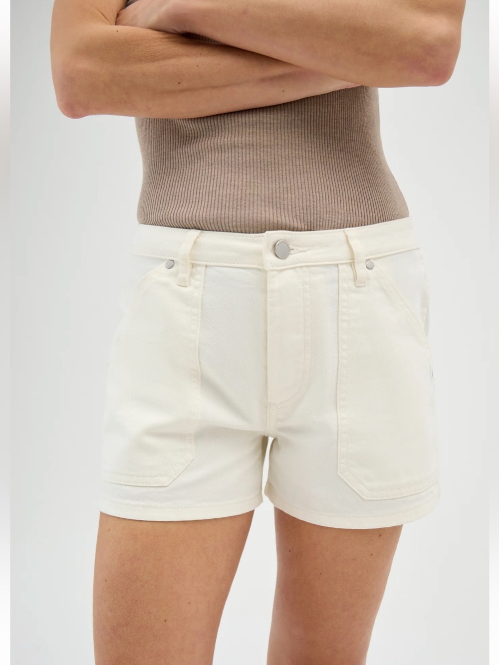 Renggli White Denim Work Shorts